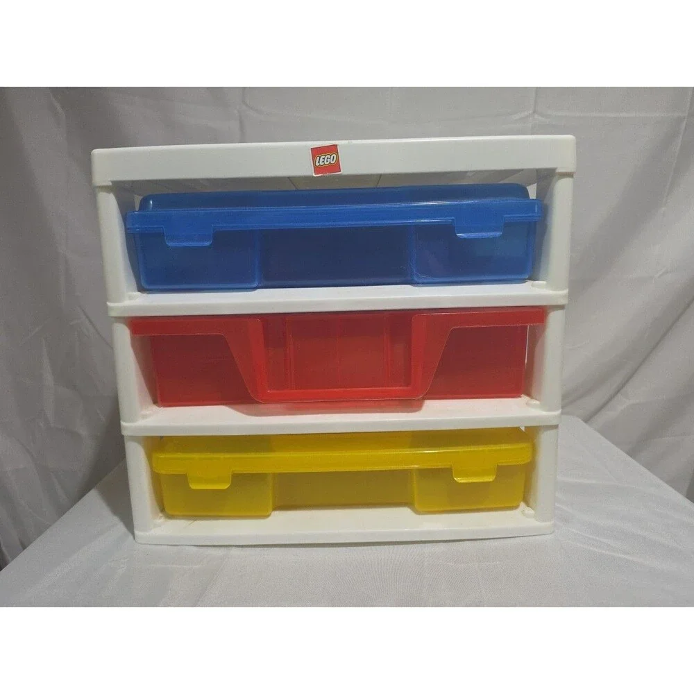 Lego Iris 3 Drawer Storage Container W/ 2 Dividers